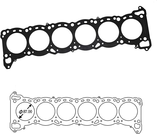 Siruda Junta de culata con acero multicapa resistente a la corrosión, para Nissan Skyline GT-R R32 (Ø87.0.000inT 0.047in)