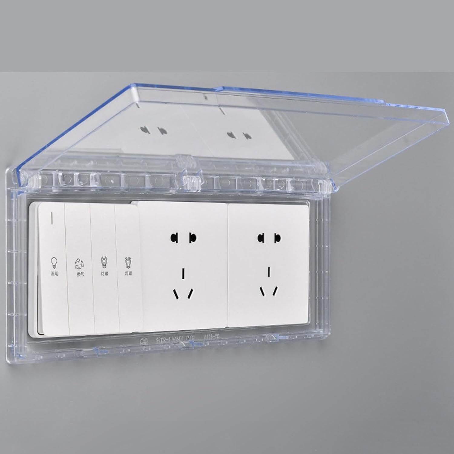 3 Gang Waterproof Outlet Cover | Transparent Socket Panel Cover for 86 Type Electrical Switches | Dustproof Switch Protector for Bathroom Kitchen Home Improvement