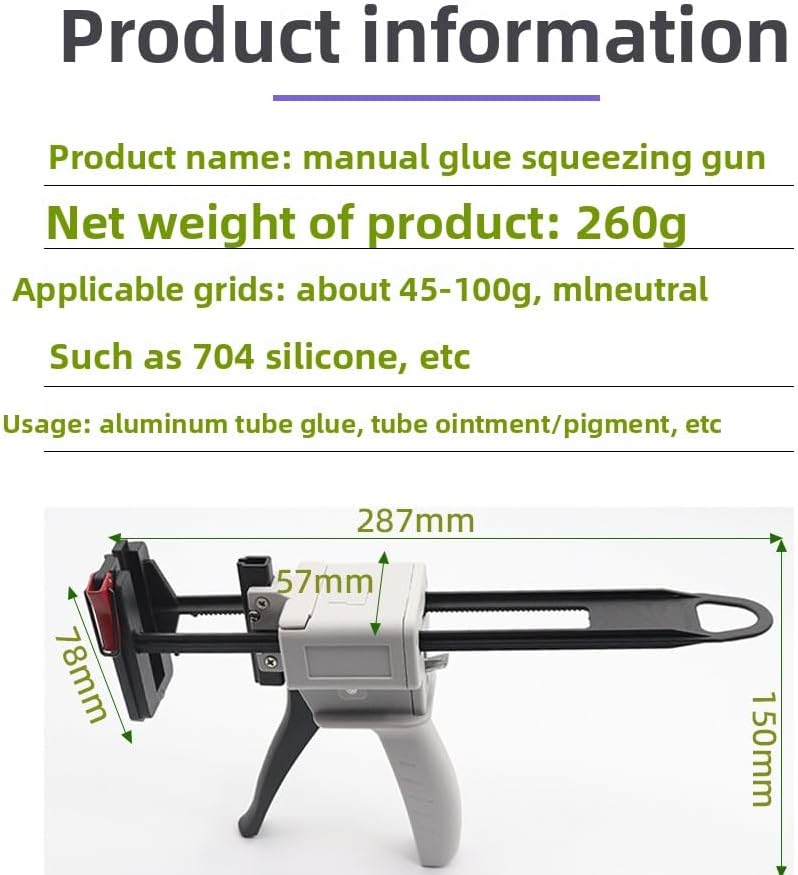 Hand-Operated Squeeze Glues Guns – Lightweight Dispenser for DIY Silicone, Adhesive, toothpaste squeezer,Paint & Cream Cartridges for Sealant and Repair Tool Applications