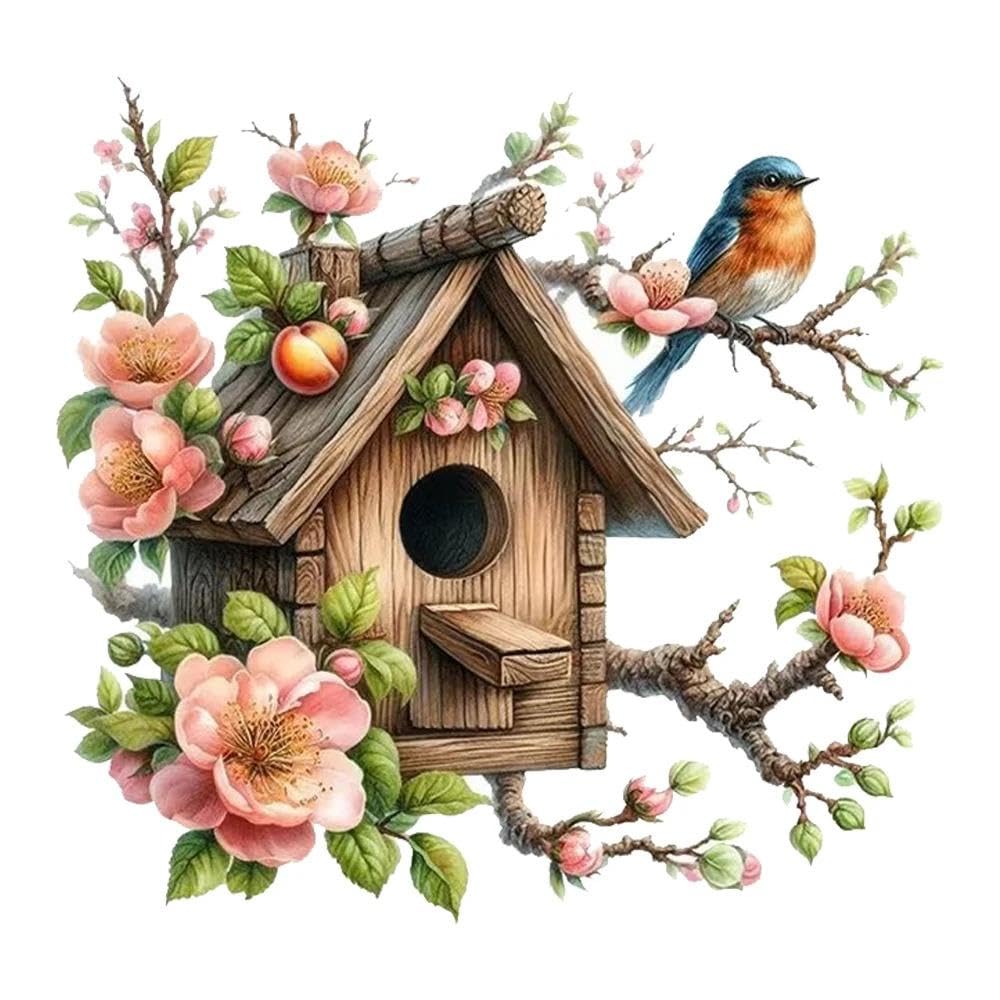 Bird’s Blossom Abode Self Adhesive Vinyl Decal Used for Car Windows Bumper Laptops(10cm)
