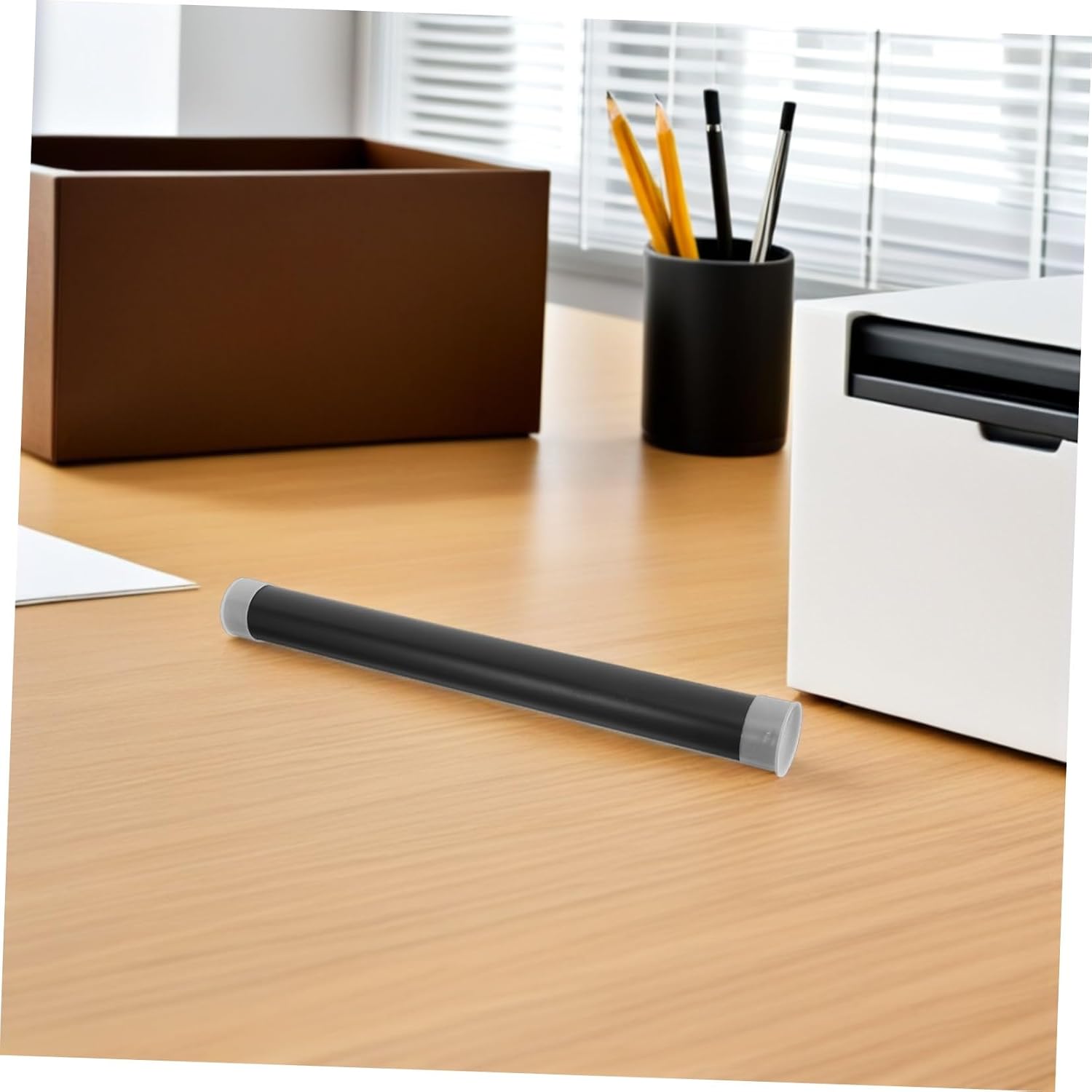 Xmas Plastic Poster Storage Tube 10pcs Black Cylindrical Mailing Case