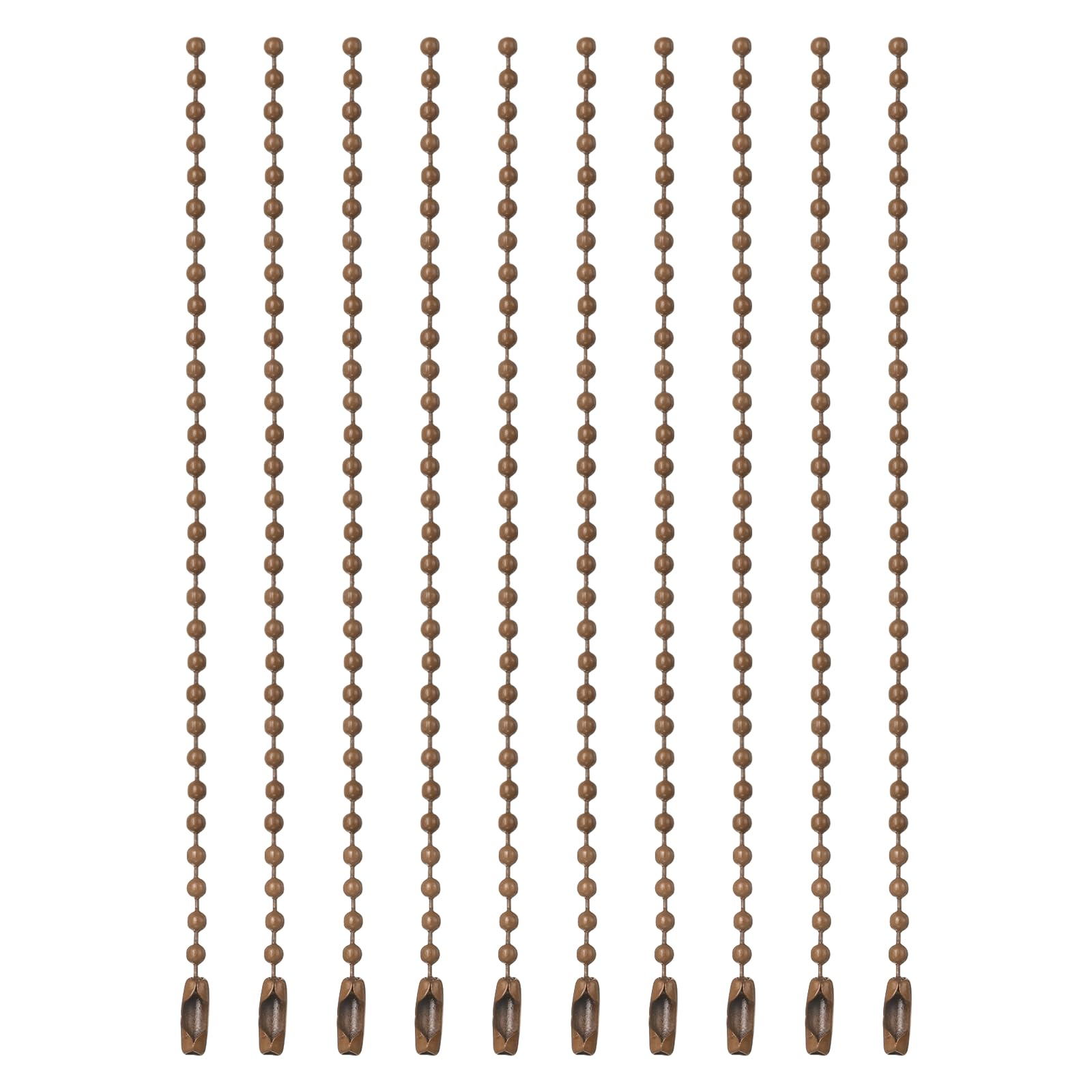 PATIKIL Ball Beads Chains, (4.7 Inch, Brown) (120 Pcs), Metal Dog Tag Chain Keychain Rings Beaded Extension Links Necklace Keychains, Suit for - Jewelry Making/Hanging Decoration — image 1