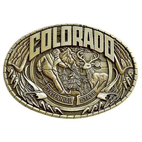 Indiana Metal Craft Men's Colorado Solid Brass Belt Buckle Made in USA