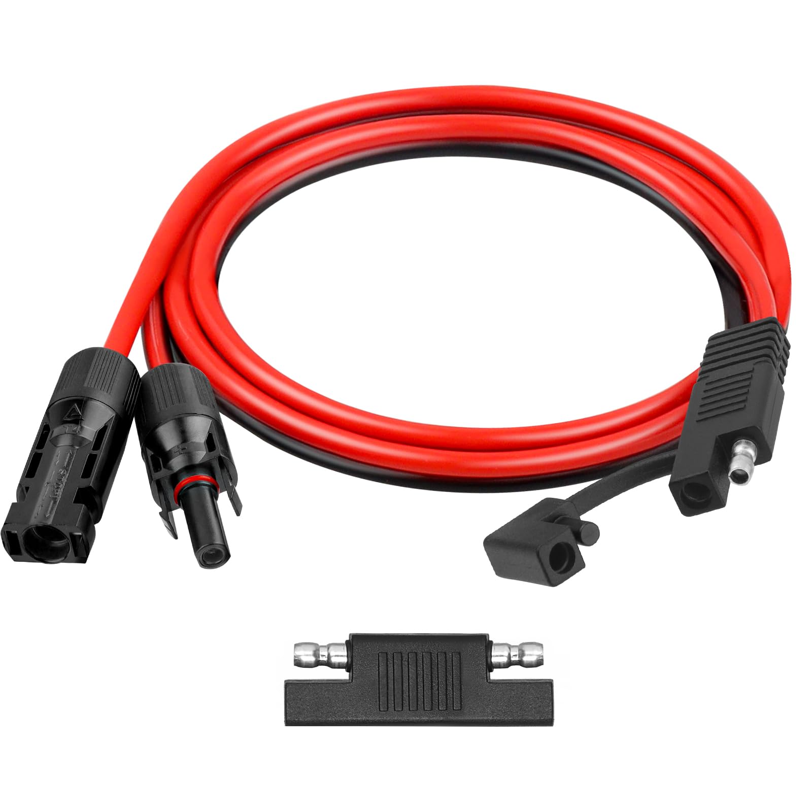 Kimbluth 10AWG Solar Panel to SAE Adapter Cable 3FT SAE Plug Cable PV Solar Extension Wire with SAE Polarity Reverse Adapter for Car RV Caravan Solar
