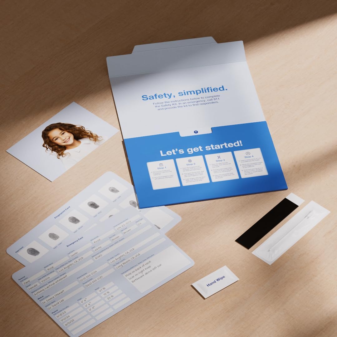 Sense Safety Kit – Emergency ID Kit with Personal Information Storage, Fingerprint Kit, and DNA Sample Swab