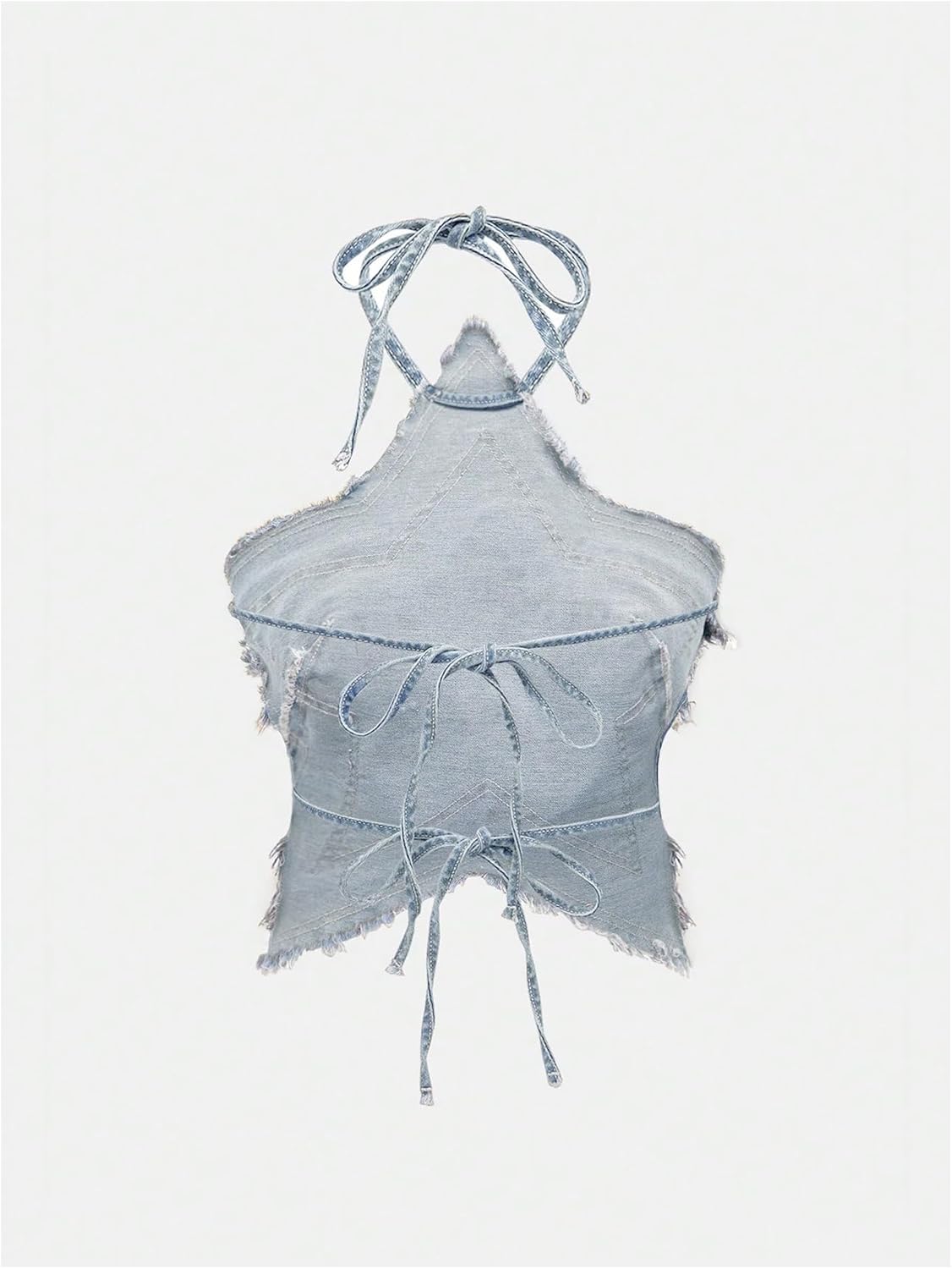 SOLY HUX Women's Star Halter Tops Tie Backless Y2k Distressed Denim Cami Crop Tops - Image 2
