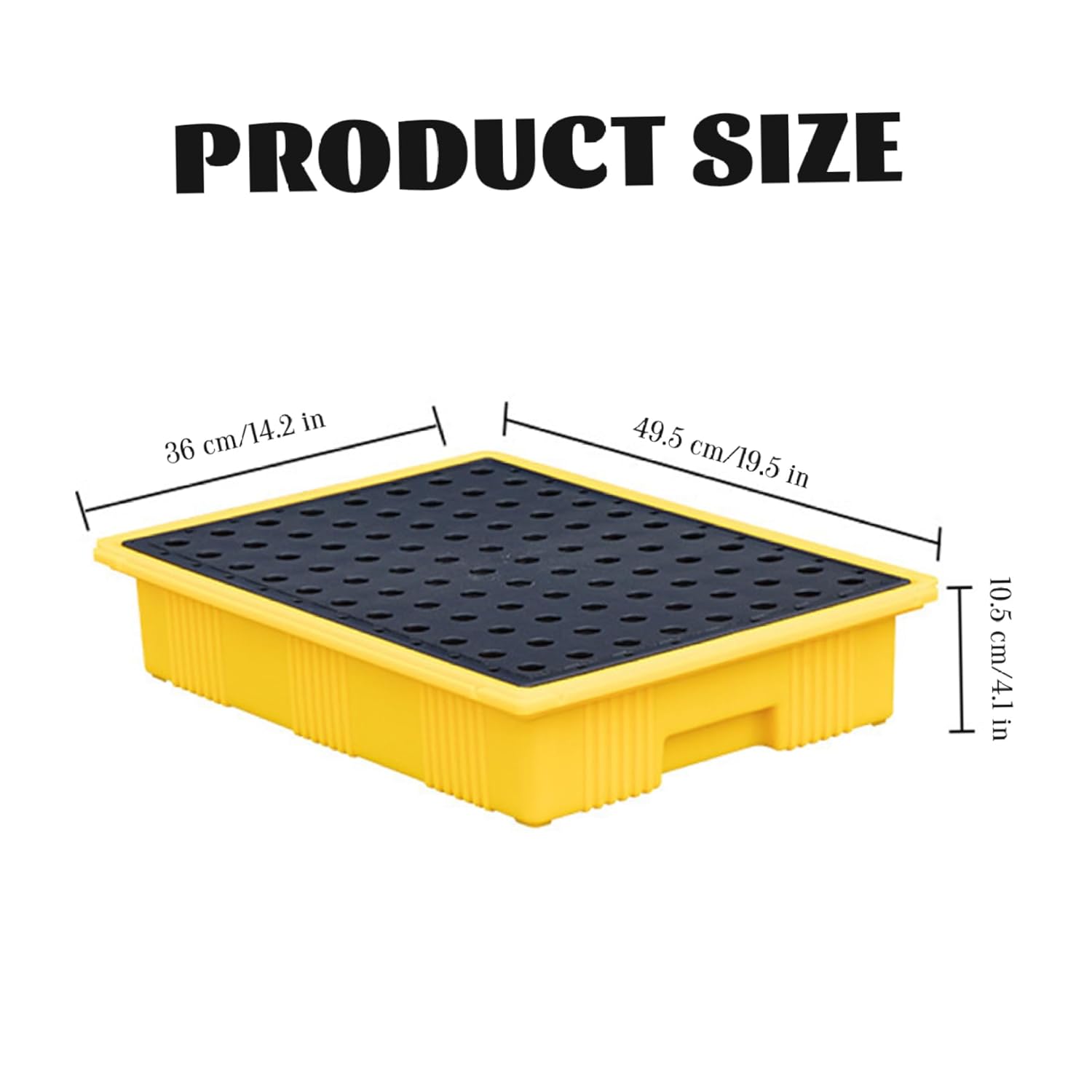 Containment Tray 19.3x13.8x3.5 Inch Spill Containment Trays 110lbs 11L Capacity Spill Pallet with Drain for Warehouses Factory Oil Drums Tray