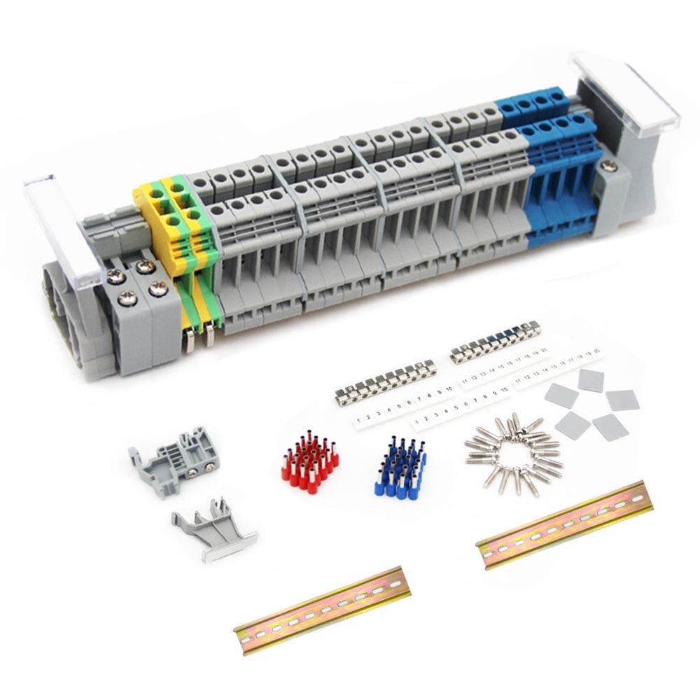Buy JINXM DIN Rail Terminal Blocks Kit UK 2.5 Din Rail Connectors