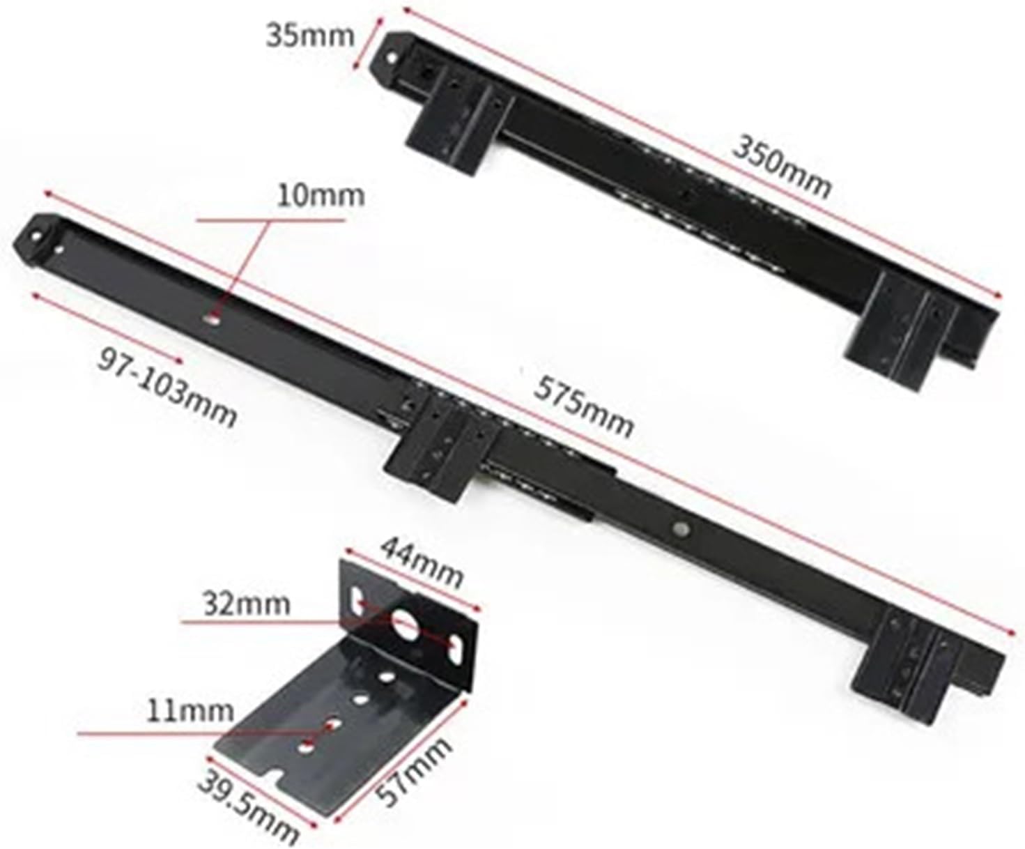 Heavy Duty Drawer Slides 2pcs Drawer Slides Rail Slide Steel Ball Furniture Hardware Accessories(35mm2)