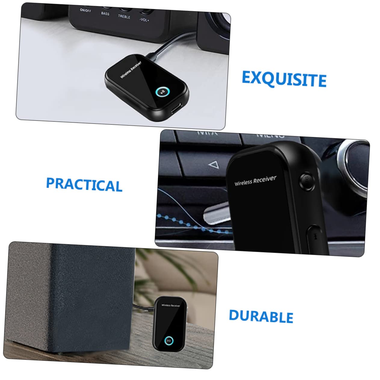 Uonlytech 5stücke Audio Receiver Wireless Adapter Für Auto -and-Play Empfänger Für Heimstereo Aux Hohe Kompatibilität Praktisches Design Für Müheloses Musikstreaming