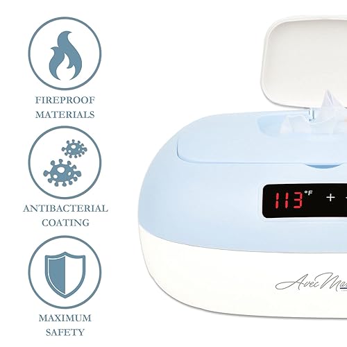 Miniatura 7 de Avec Maman La Caresse Calentador de toallitas para bebés, esenciales para bebés, dispensador de toallitas húmedas, pantalla digital de ajustes de