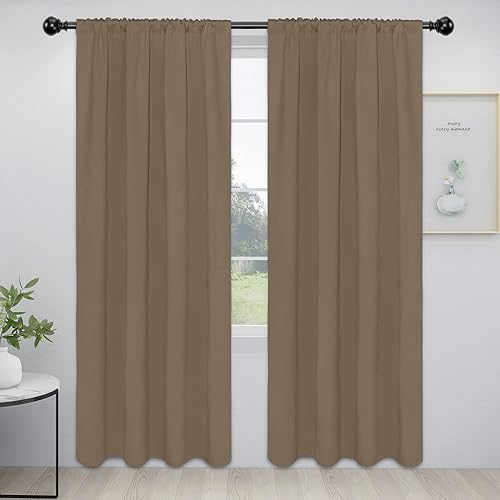 Miniatura 106 de Easy-Going Cortinas opacas con bolsillo para barra para dormitorio, cortinas de ventana para oscurecer la habitación para sala de estar, cortinas de