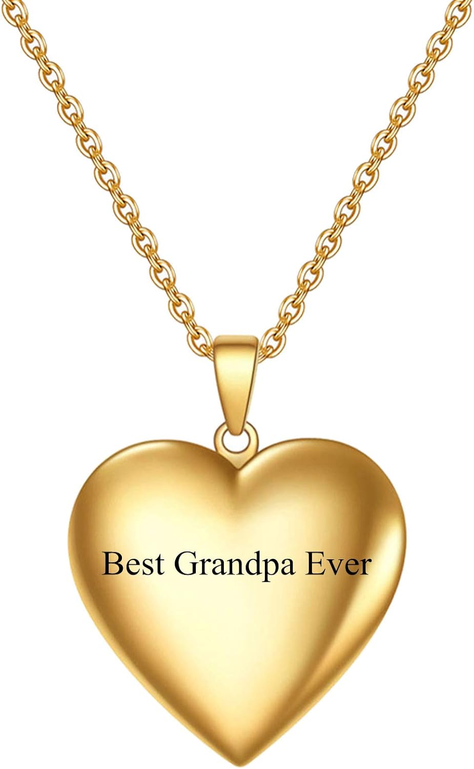 Best Grandpa Ever Heart Locket Necklace That Holds Pictures for Grandfather Birthday
