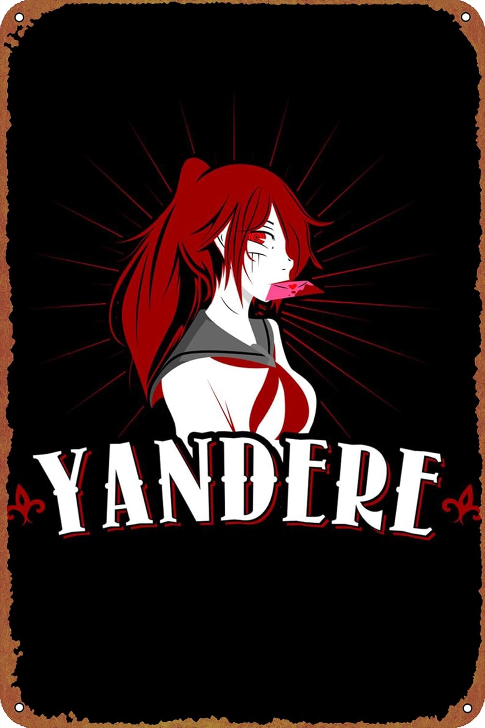 yandere simulator Wanted Music Poster Retro Metal tin Sign