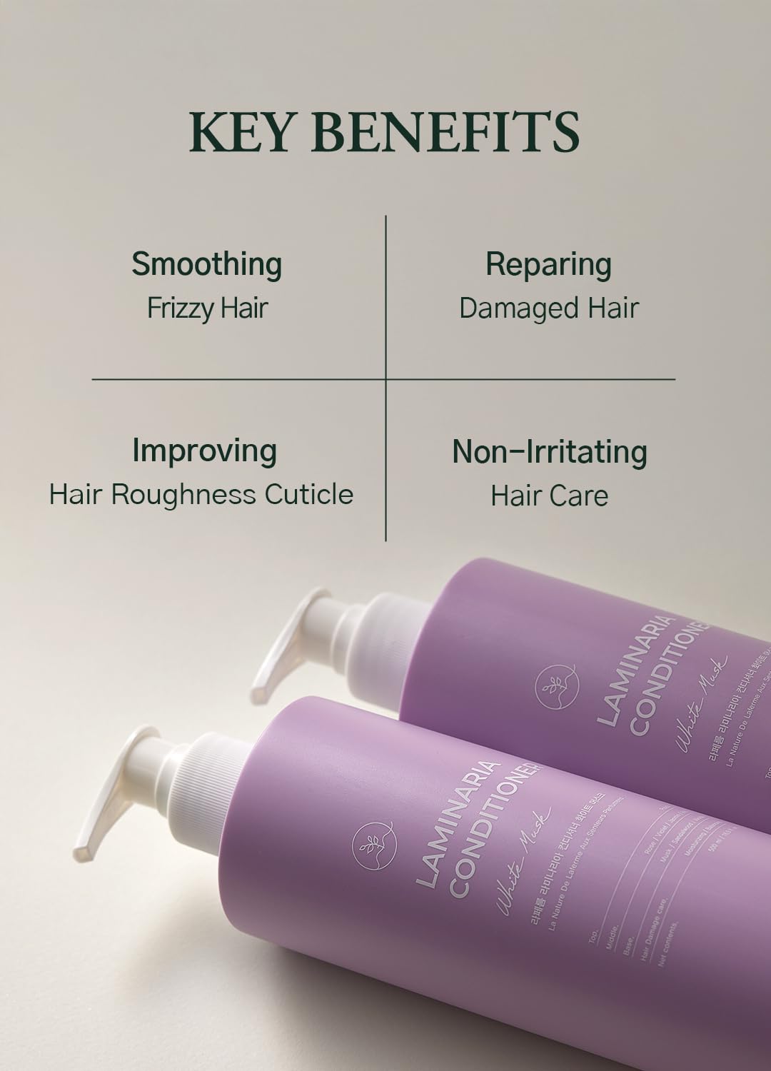 laferme Laminaria Conditioner with Organic ingredient, Damaged Hair Care Korean Conditioner, Hydrating & Smoothing, Anti-Frizz, Sulfate & Paraben Free, for Women & Men, 33.81 Fl Oz, Pear & Freesia - Image 4