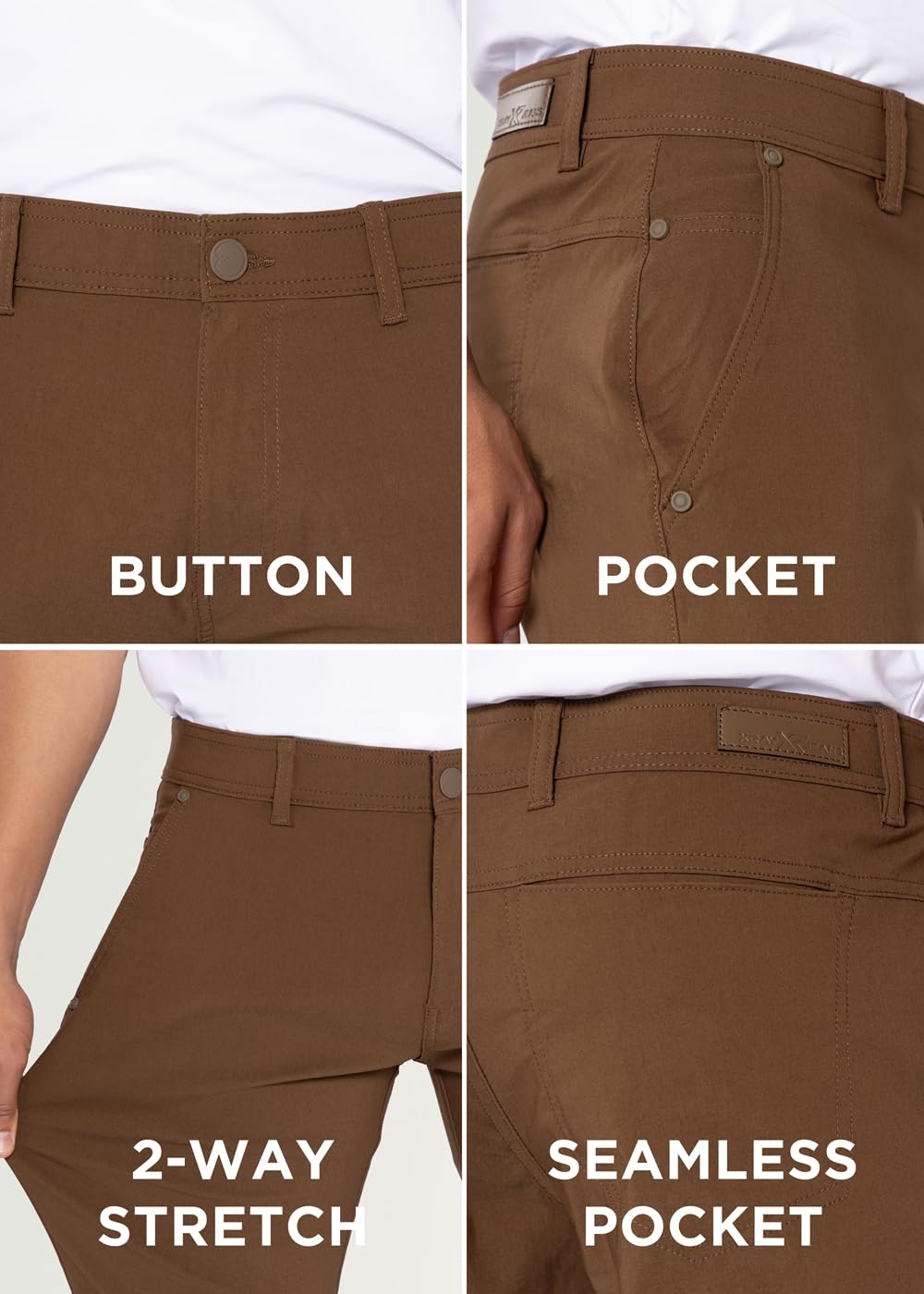 X Ray Stretch Slim Fit Golf Pants Men with Pockets Pantaloni Uomo