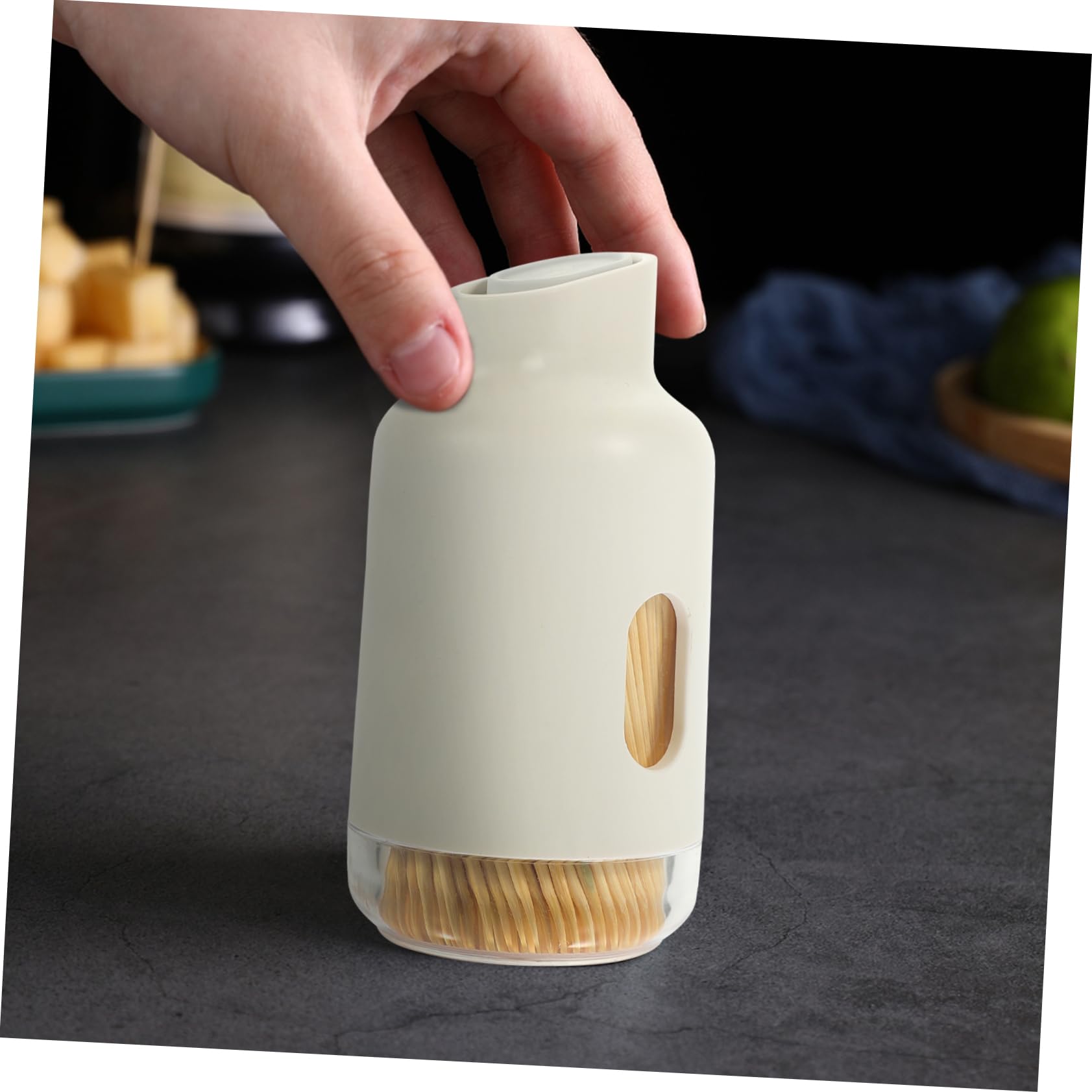 KOMBIUDA Wooden Toothpicks Toothpick Holder Jar Travel Toothpick Containers - Toothpick Container Mint Toothpicks Desktop Stand Home Accents Decor Traveling Accessories Gum Like Pp