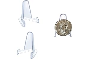 Pack of 25 Miniature Clear Acrylic Stands for Displaying Coins, Watches, and Collectibles