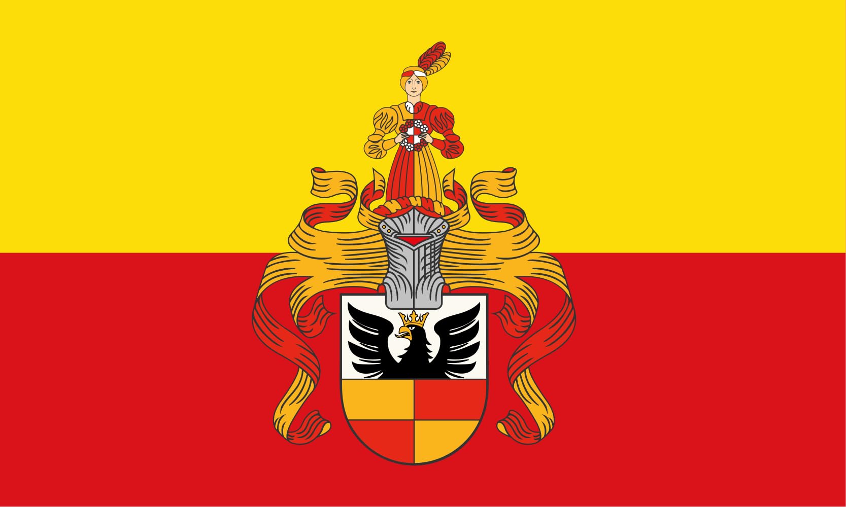 Drapeau Hildesheim haut de gamme format paysage 1.35m² en tissu renforcé