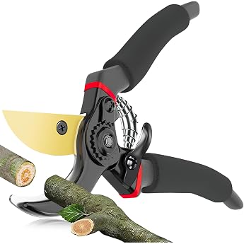 Pruning Shears, SK5 High Carbon Steel, Aluminum Alloy, 5 Times Durability, 9.2 oz 260 g, Lightweight, Easy to Grip, Garden Shears, Rust Resistant, Fruit Trees, Garden Trees, Bonsai, Garden