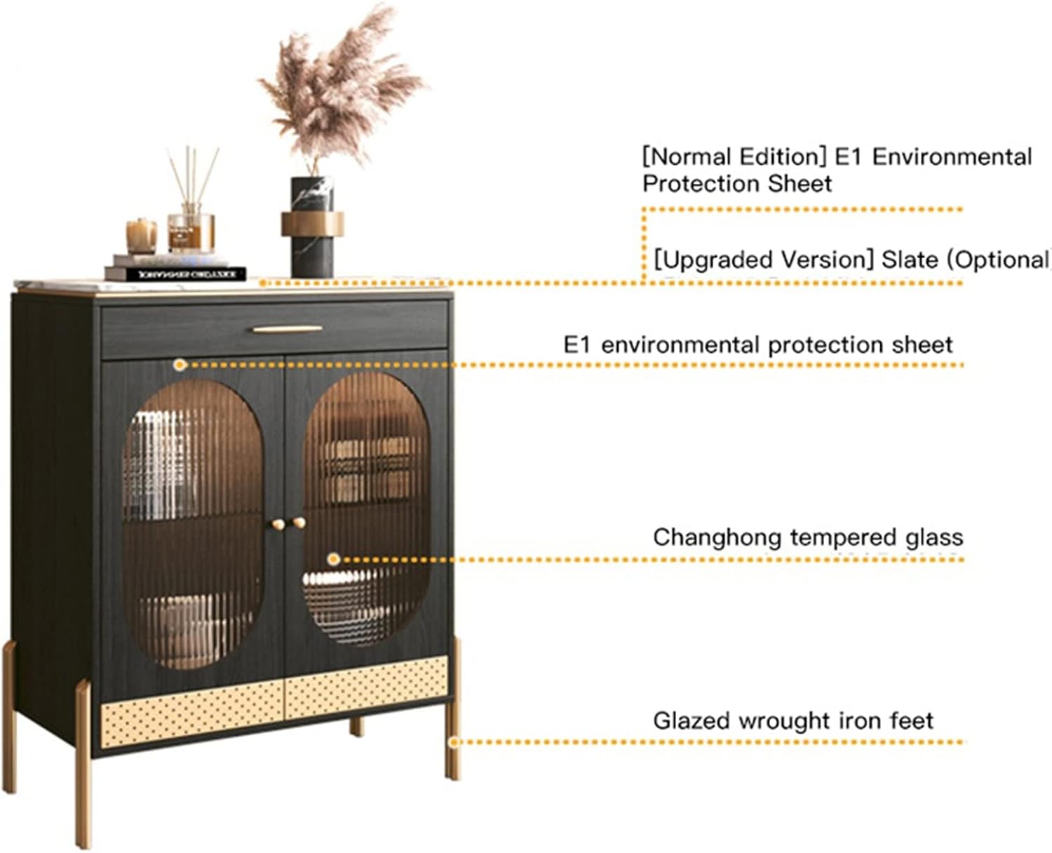 Wine Cabinet Light Luxury Wine Bar Cabinet Furniture Retro Dining Side Cabinet Wine Cabinet Domestic Living Room Decoration Cabinet Storage Freestanding Wine Racks & Cabinets ( Color : Black cabinet )