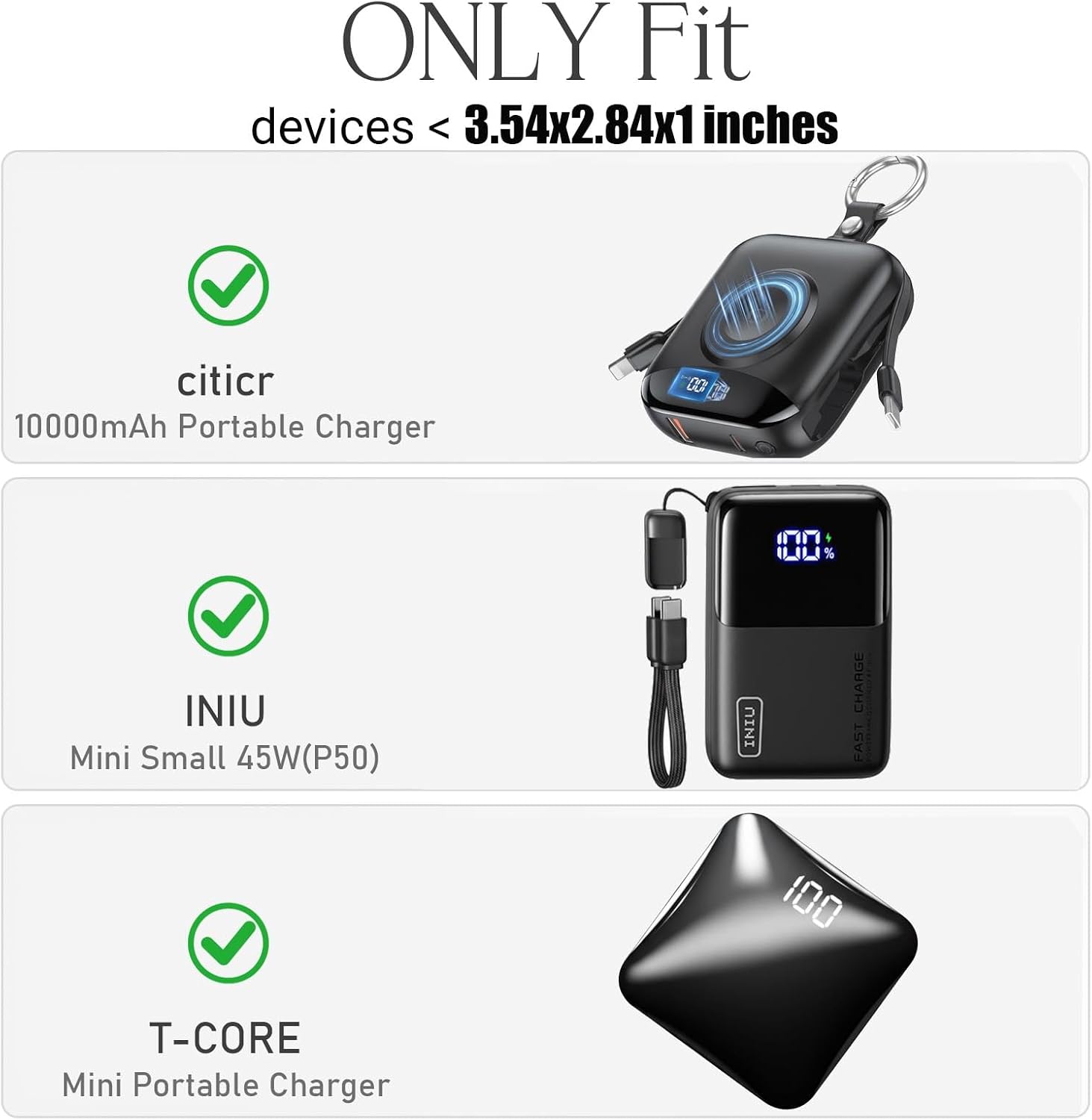 Case for citicr 10000mAh(P007) for T-CORE Mini 10000mAh for INIU Mini 10000mAh(P50) - Hard Protective Travel Carrying Storage Case