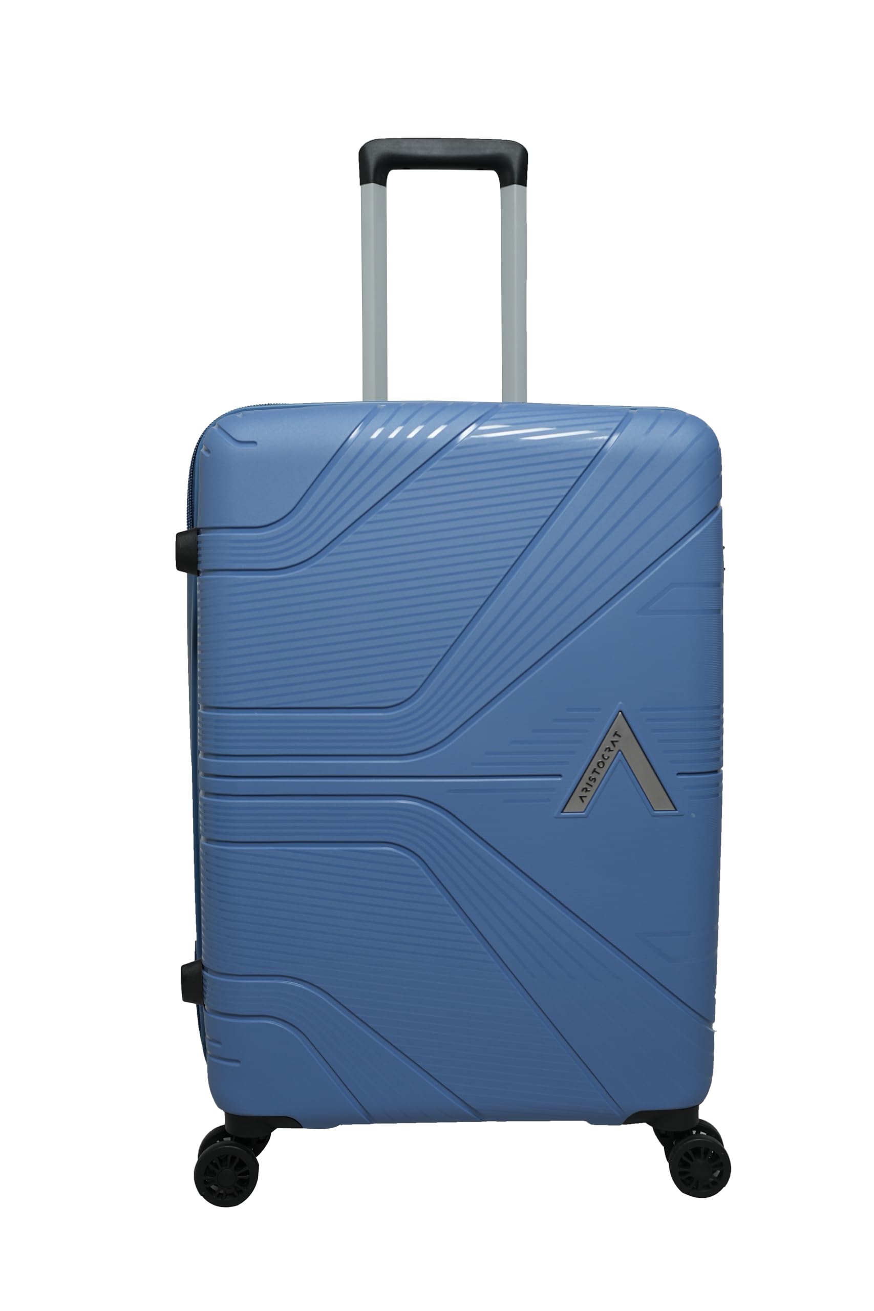 Aristocrat Trolley Bag, Hardside PP Shell, Dual Wheels, Multi-Stage System, 10-Number Zipper, 7-Year Warranty (Ocean Blue, Large)-image-9