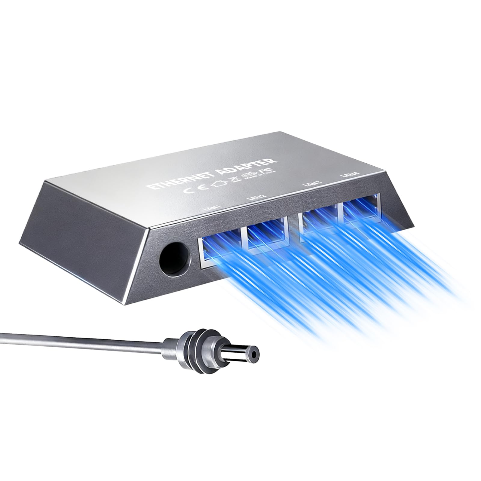 Adapter Ethernet do Starlink Gen 3/Mini, 4-portowy RJ45 rozgałęźnik sieci LAN Gigabit LAN, adapter Starlink Ethernet rozdzielacz LAN do przewodowych sieci zewnętrznych, 4 urządzenia jednocześnie