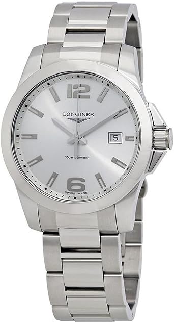 LONGINES L37594766 - Orologio da uomo con cassa e cinturino in acciaio al  quarzo : Amazon.it: Orologi