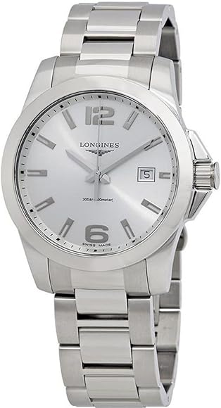 Amazon.co.jp: Longines Conquestシルバーダイヤルステンレススチール 