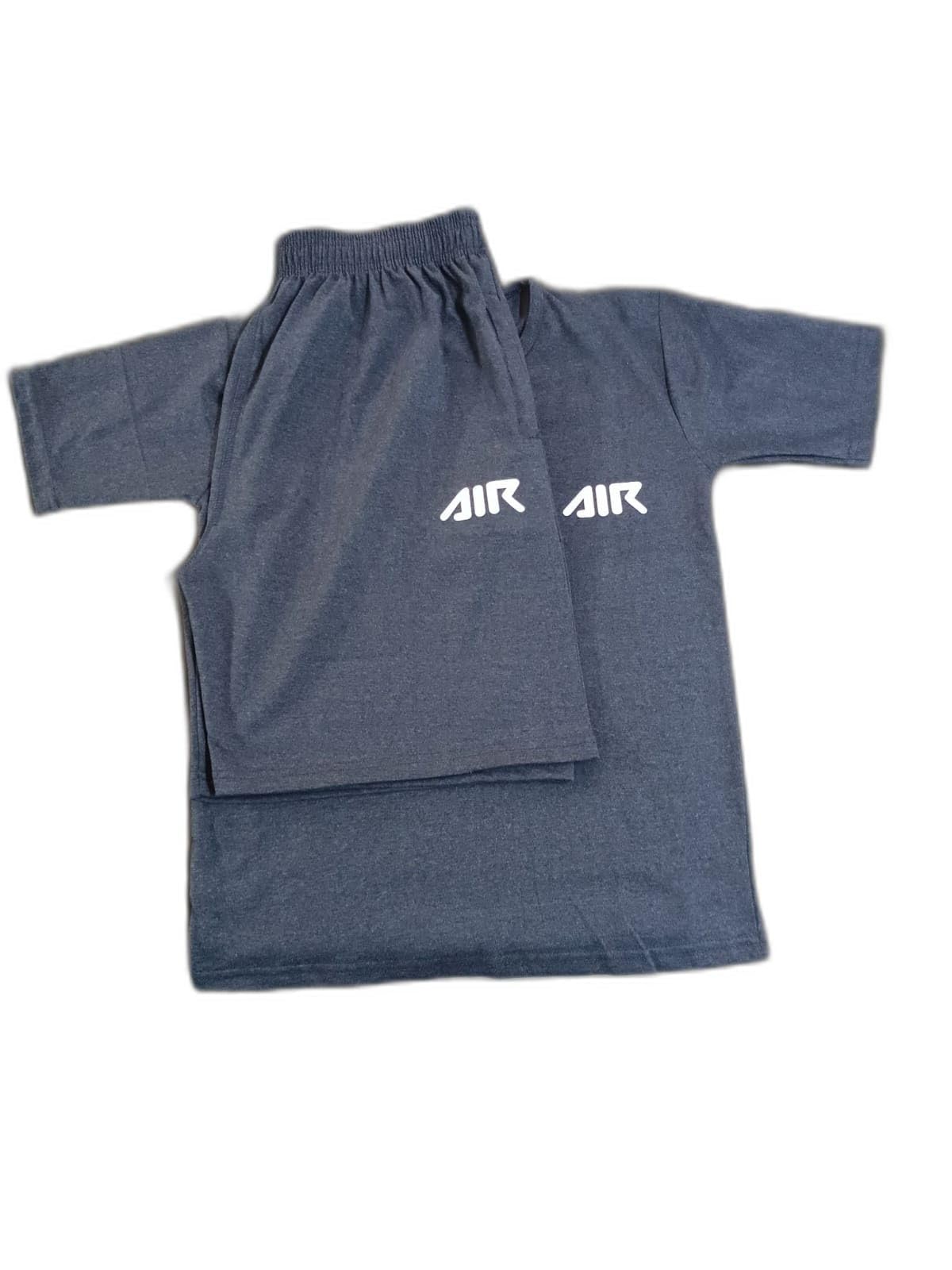 Cotton Nightsuit Set, Short Sleeve T-Shirt with Shorts, Available in Grey, Black Milanch, Navy Milanch-image-7