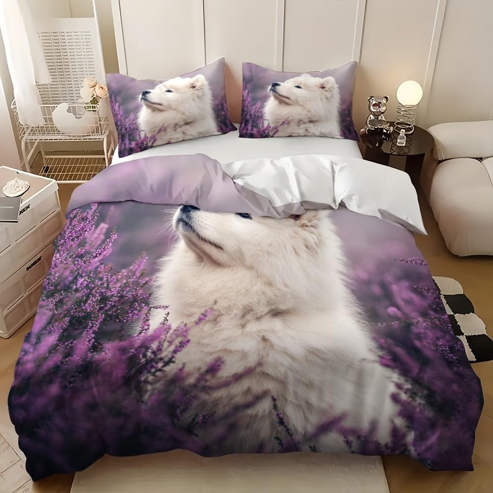 Housse de couette Samoyède 200x200 pour les passionnés d'animaux