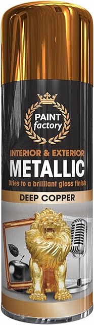 Q&H Metallic Copper Spray Paint for Bright Coating - Interior & Exterior Use Surface Finish - Ideal Paints Metal, Plastic, Wood, Glass & Ceramic - Fast Coverage Brilliant Gloss Home Garage 400ml (1)
