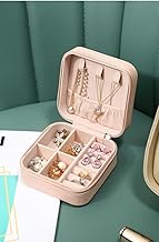 Leather Small Jewelry Box, Travel Portable Jewelry Case for Ring, Pendant, Earring, Necklace, Bracelet Organizer Storage Holder Boxes,Pink LCC578-01