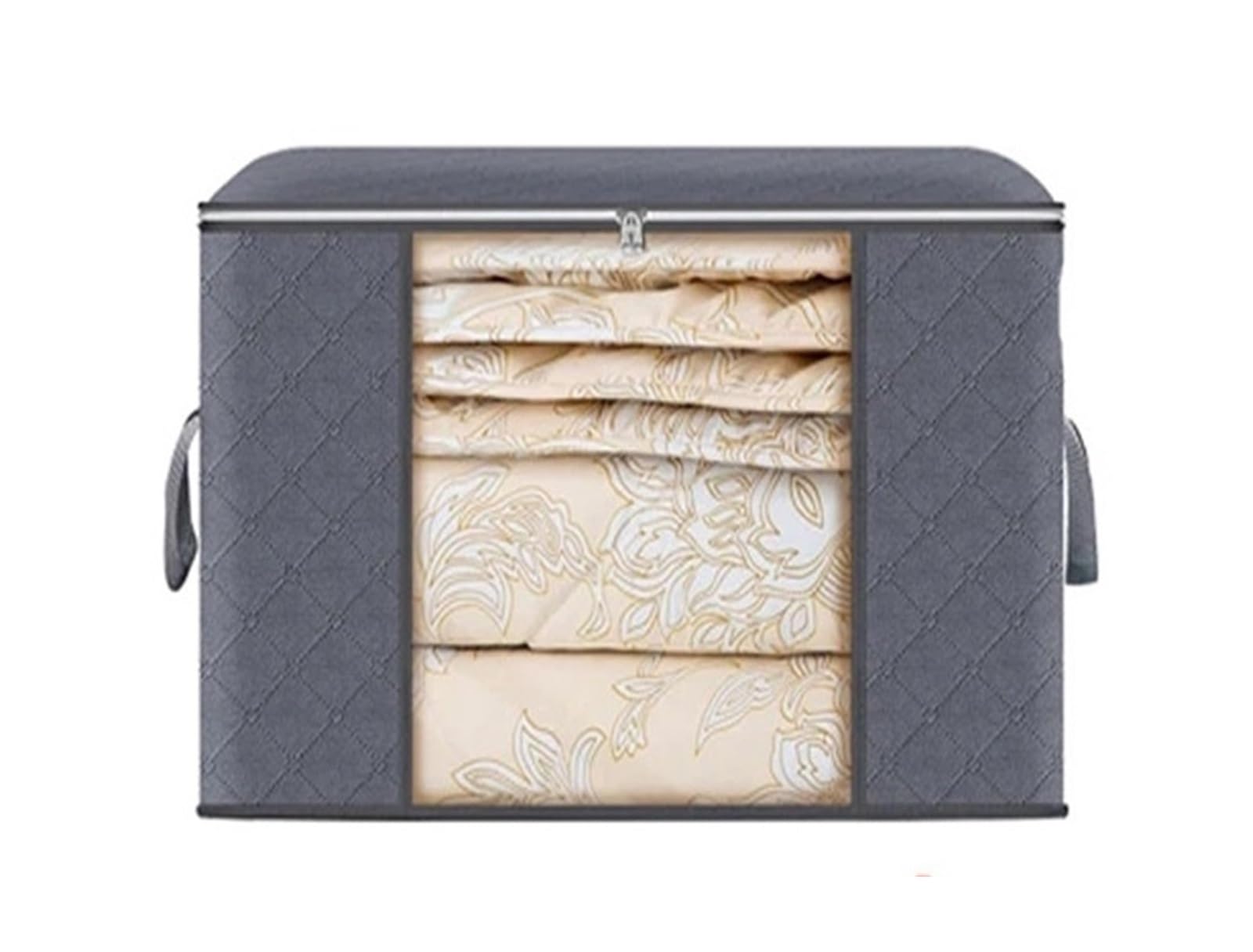 Large Capacity Foldable Storage Bags, Dustproof Organizers for Clothes & Quilts(Grey,4PCS)