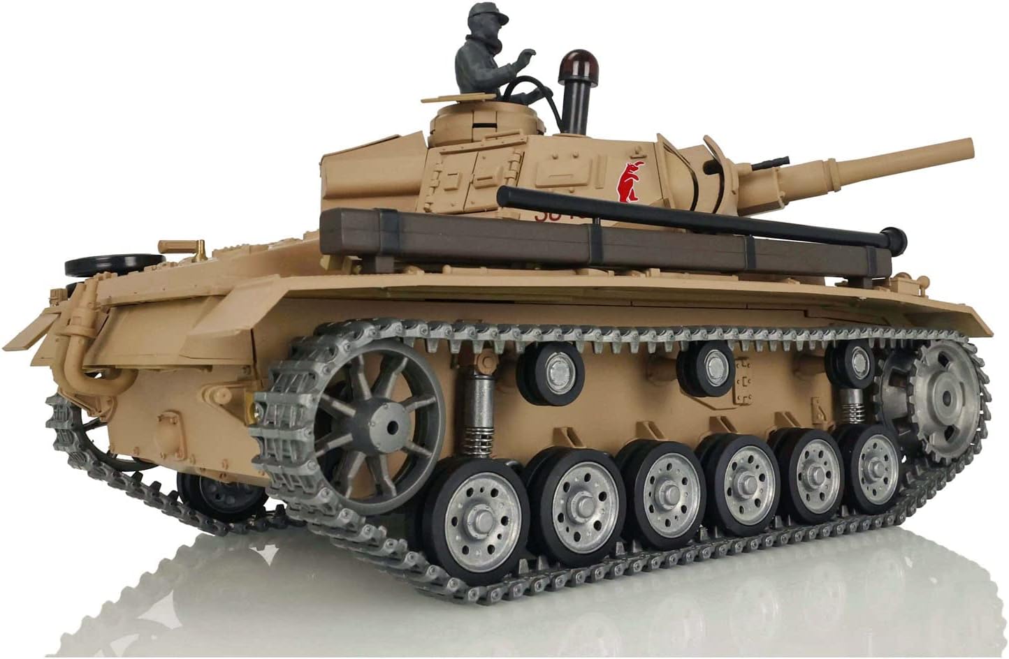 Heng Long RC Tank package contents including tank, remote, and metal parts
