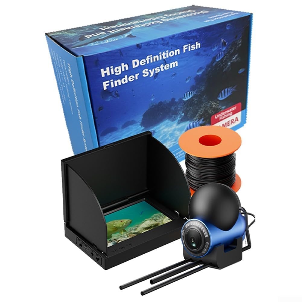 Fish Finder con display HD da 4,3 pollici, grandangolo di 220 gradi, impermeabile IP68, fotocamera e 12 LED IR per acqua fangosa e uso notturno