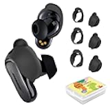 [3 Pairs] Ear Tips Cover for Bose QuietComfort Earbuds II (2022) &Bose QuietComfort Ultra Earbuds (2023), Silicone Sport Ear Hook Cover, Anti-Slip Replacement Eartip Accessories (S,M,L) (Black)