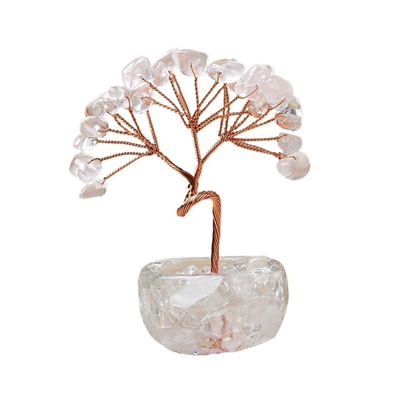 Dazhua 8cm Crystal Money Trees - Natural Citrine Amethyst Quartz Healing Gemstone Potted Plant for Home Decor(1)
