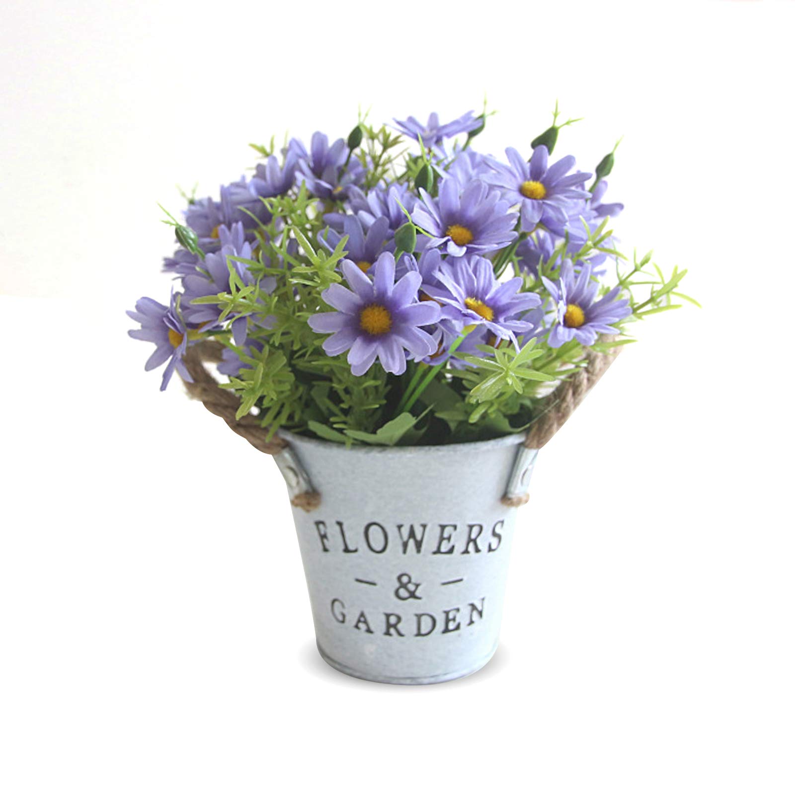Hwtcjx Artificial Flowers with Vase, Artificial Flowers in Pots, Purple