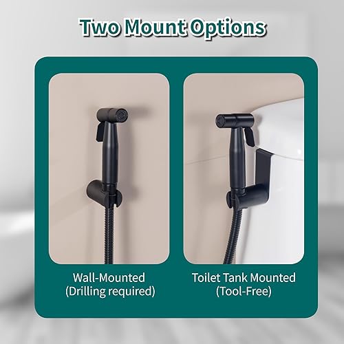 Miniatura 3 de Dos paquetes de rociadores de bidé para inodoro, rociador de bidé de mano ajustable para inodoro y baño, juegos de rociadores de bidé de acero