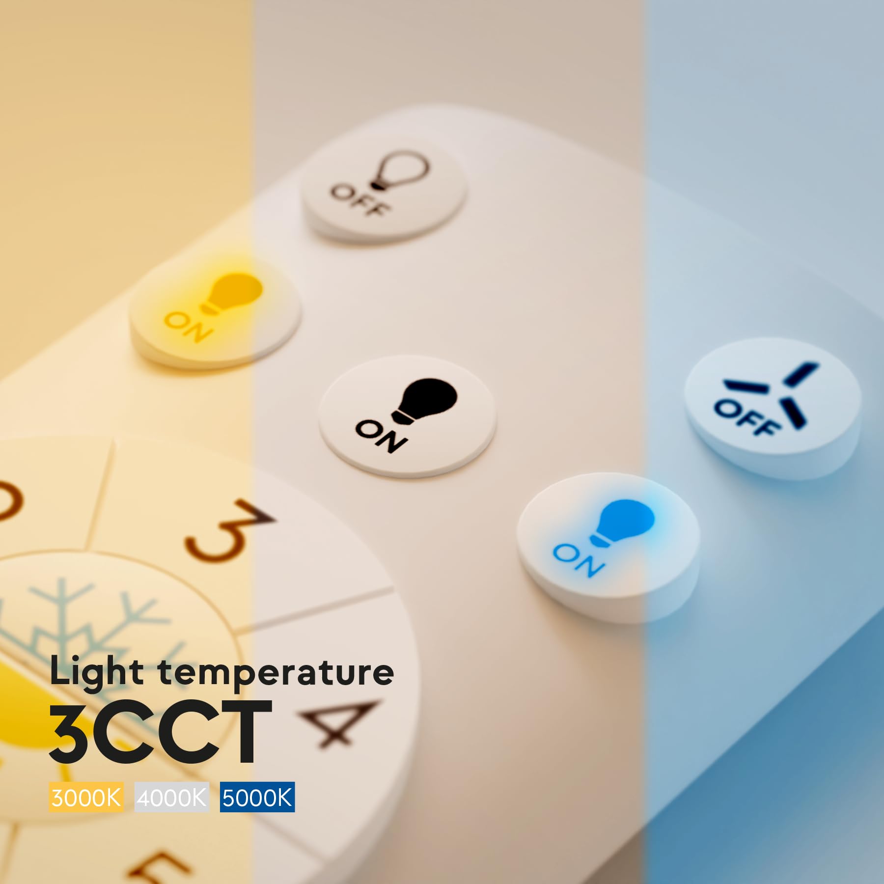 Sulion - Ventilatore da soffitto con luce silenziosa e leggera, potente motore DC, 6 velocità, timer, estate/inverno, luce LED dimmerabile CCT, installazione rapida