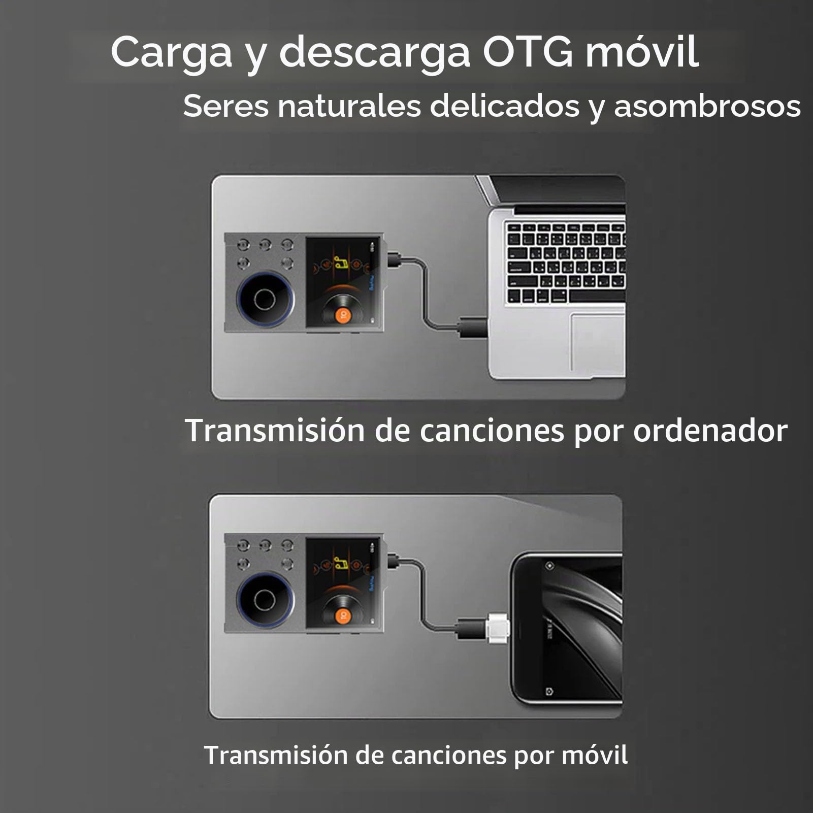 Reproductor de Mp3 de HiFi, Bluetooth 5.3 HD Música Digital DSD FLAC sin Pérdida de DSD con 2.4 en la Pantalla HD, Almacenamiento de Reproductor de Audio de Alta Resolución