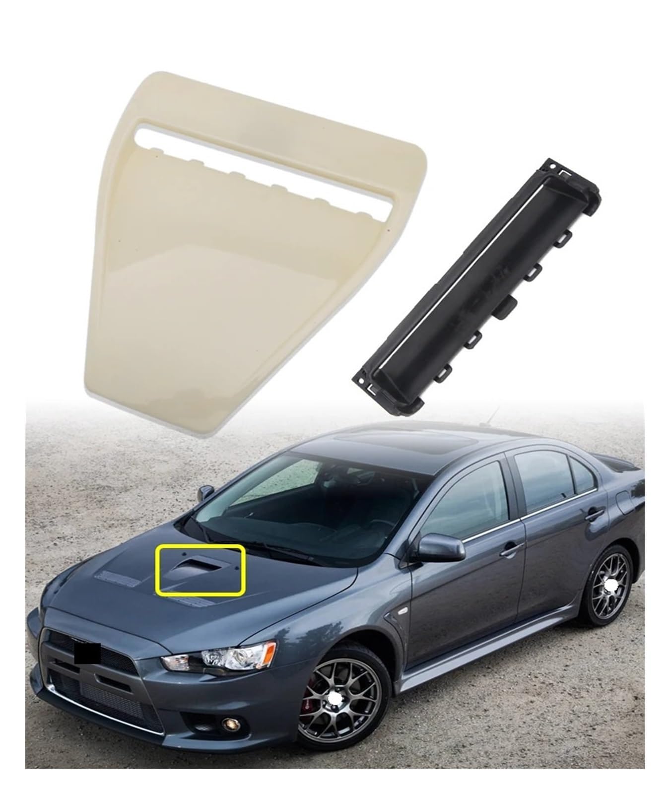 Sklep Shuogoufeng Bonnet Scoop Hood Wlot wentylacyjny kompatybilny z Evolution X EVO 10. środkowa pokrywa ABS zamienne akcesoria samochodowe części