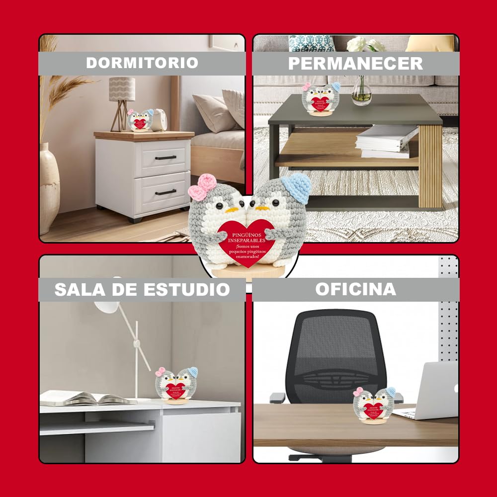 Bramart Pingüinos Enamorados Inseparables, Idea de Regalo Romántico para Pareja San Valentín para él y Ella Cumpleaños Boda Aniversario de Bodas Hombre Mujer Novios Sorpresa de Amor (1, Talla Única)