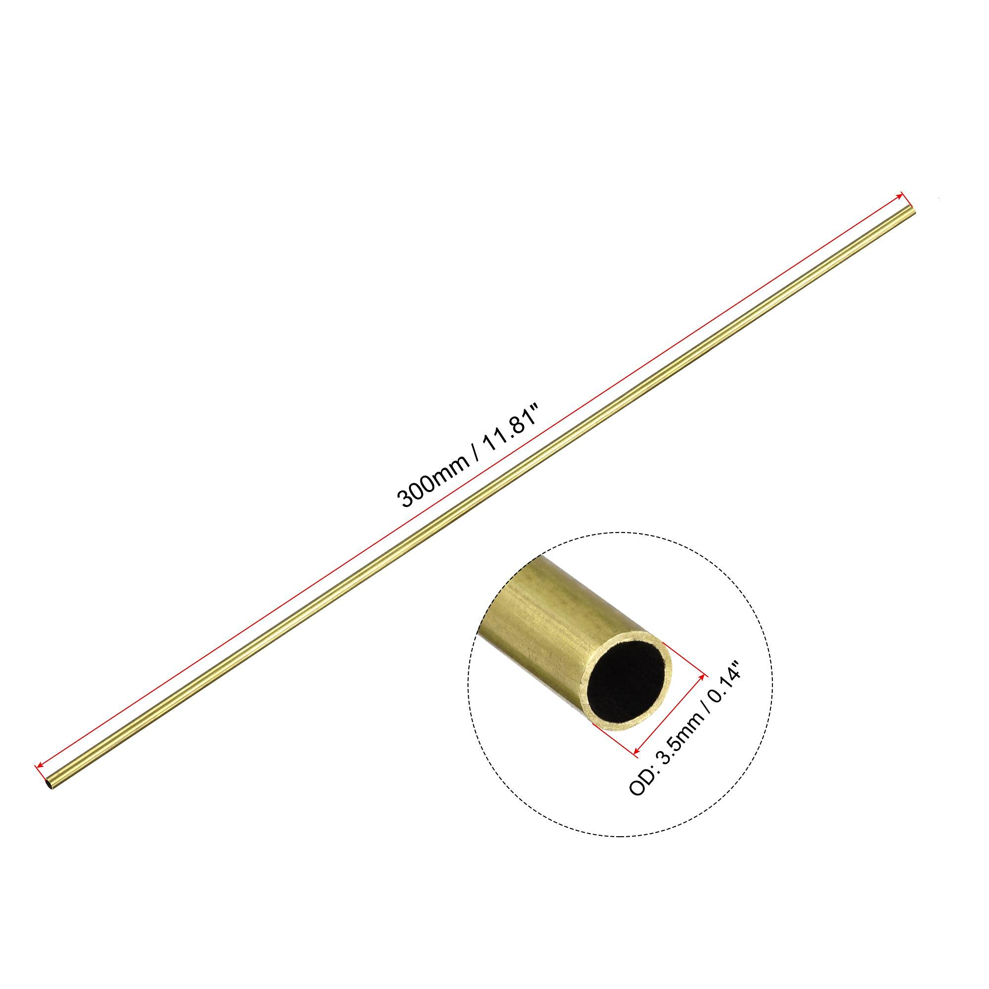 Sourcing Map Laiton Rond Tube 5,5mm OD 0,25mm Paroi Épaisseur