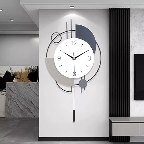 Miniatura 11 de Relojes de pared decorativos con péndulo, cuarzo de calidad silenciosa, funciona con pilas, reloj de pared grande para sala de estar, cocina, hogar,