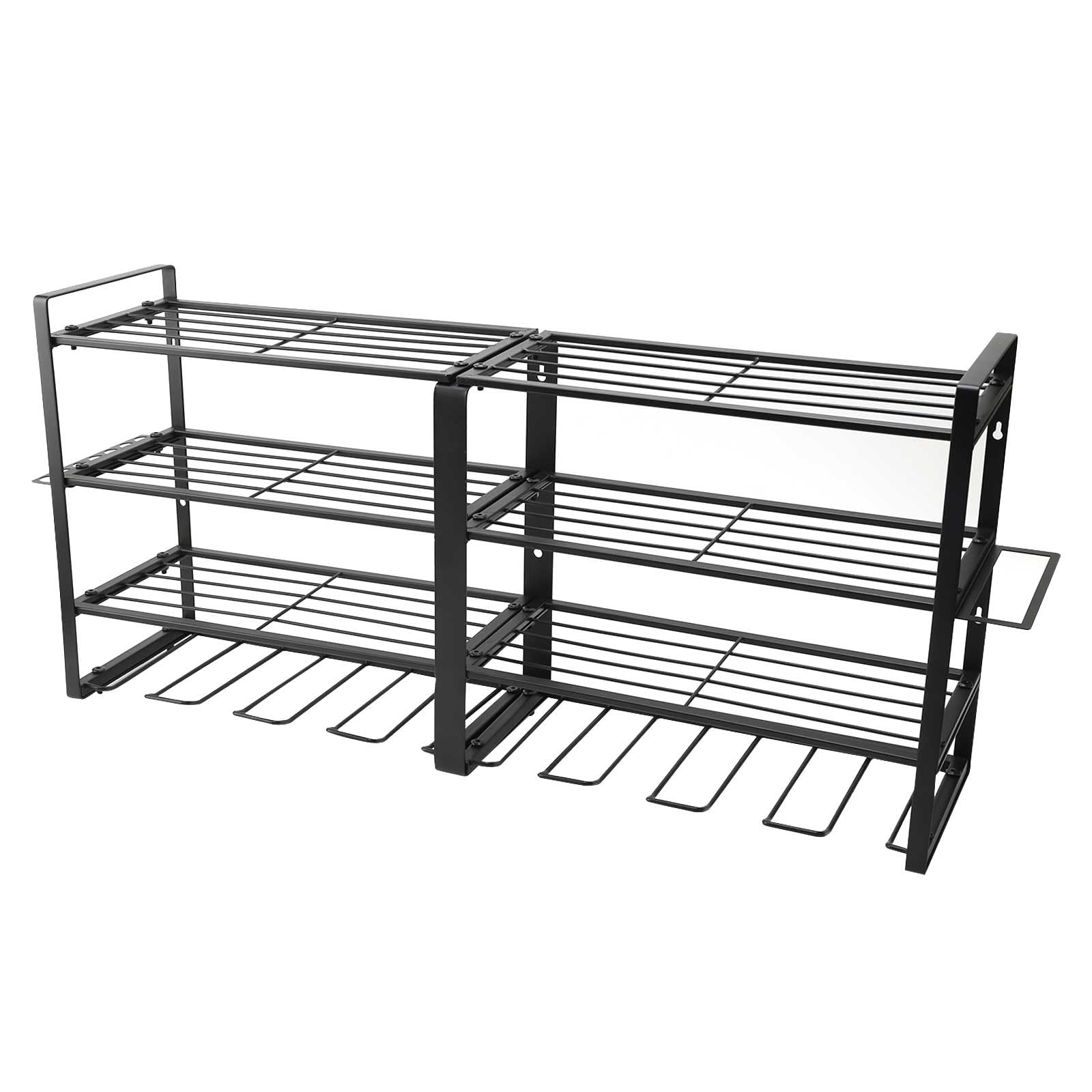 Organizador de herramientas de montaje en pared, estantería de herramientas de 4 niveles para destornillador inalámbrico, soporte para herramientas para garaje y taller, de hierro resistente