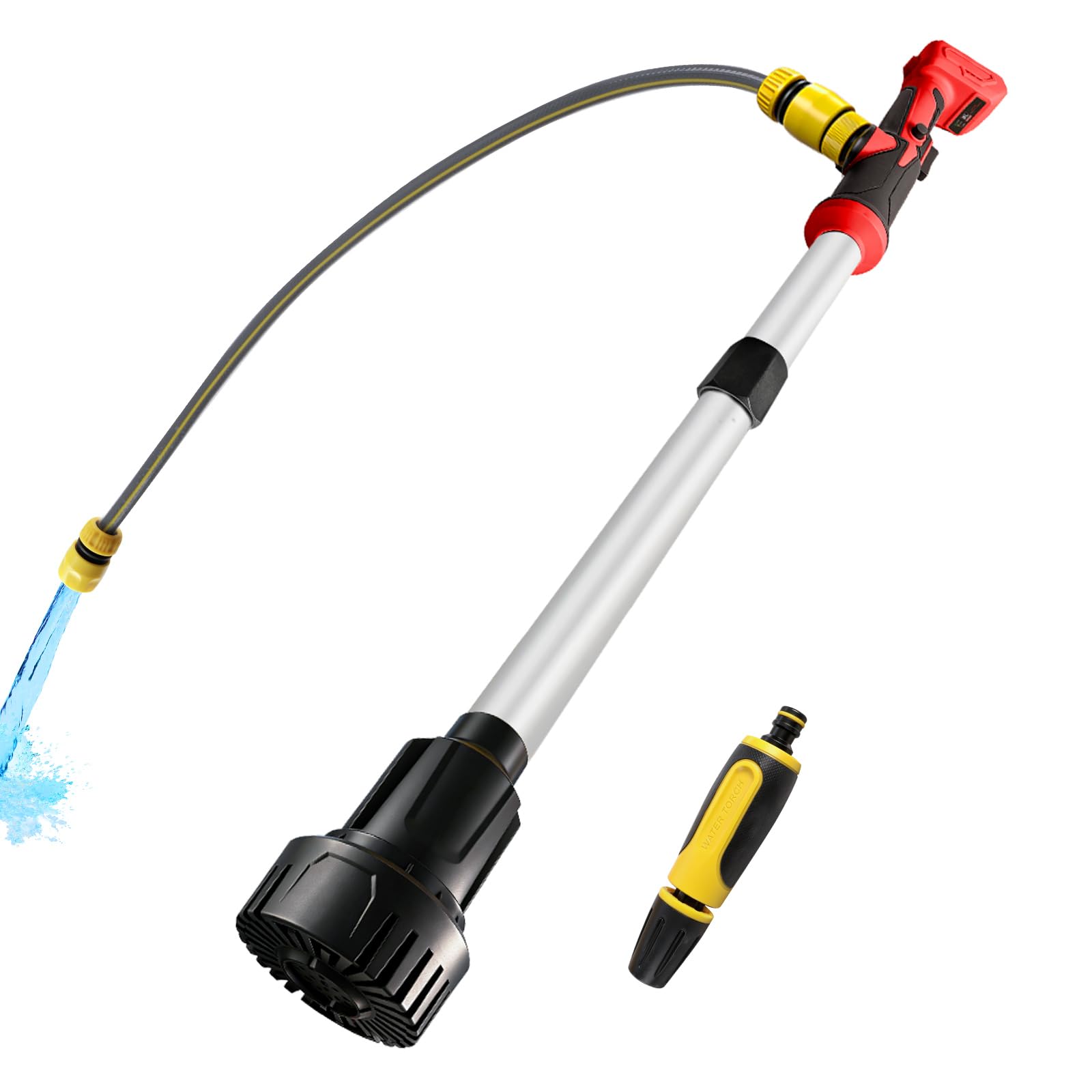 Cordless Stick Water Transfer Pump Compatible with Milwaukee M18, 3600 L/h Flow Capacity, Portable Water Pump with 3/4" Hose Connector 1/2" Water Outlet for Pool Garden Pond RV Boat Draining