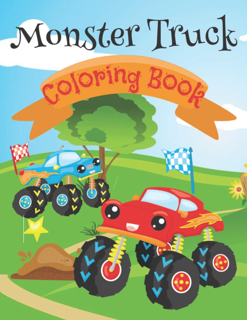 Monster Tuck Coloring Book: A fun Trucks coloring book for kids of all ages, for boys, for girls with 34 illustrations
